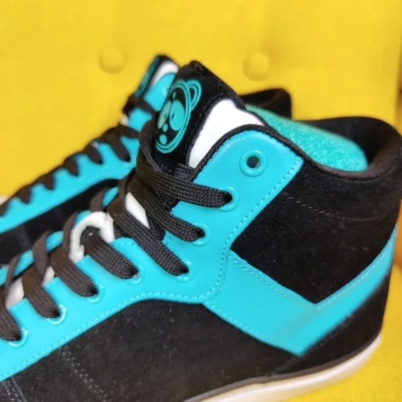PONY x Neff Signature Mid Top Suede Sneaker Black Teal Retro Vintage Men 11.5